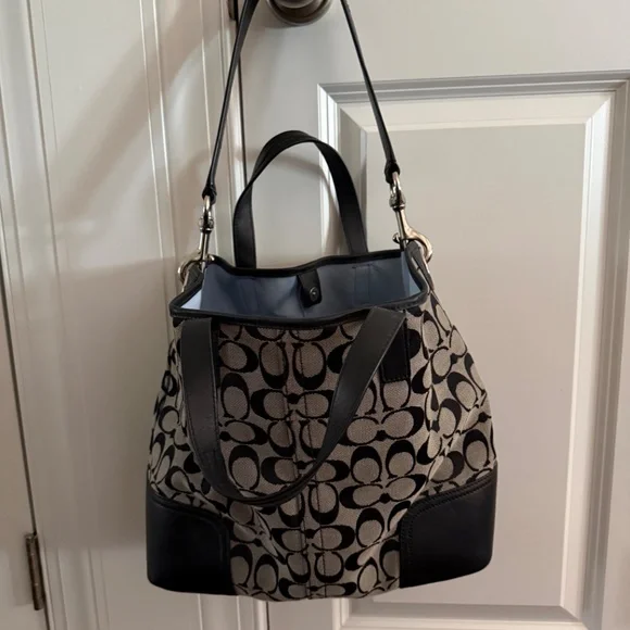 Coach black and gray shoulder bag.  Like new. - Picture 2 of 7